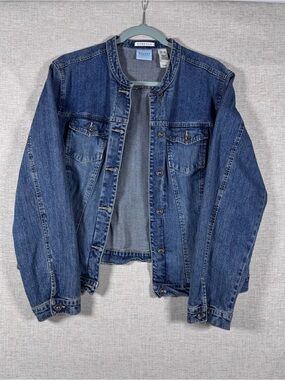 Axcess Women's Blue Denim Jacket - Button Front Jean Coat XL